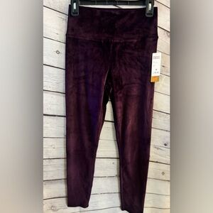 32 Degrees Heat Womens High Waist Purple Velour Leggings